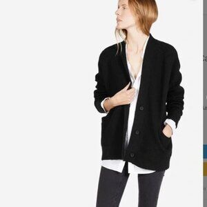 EVERLANE black The Chunky Wool long cardigan sweater size small